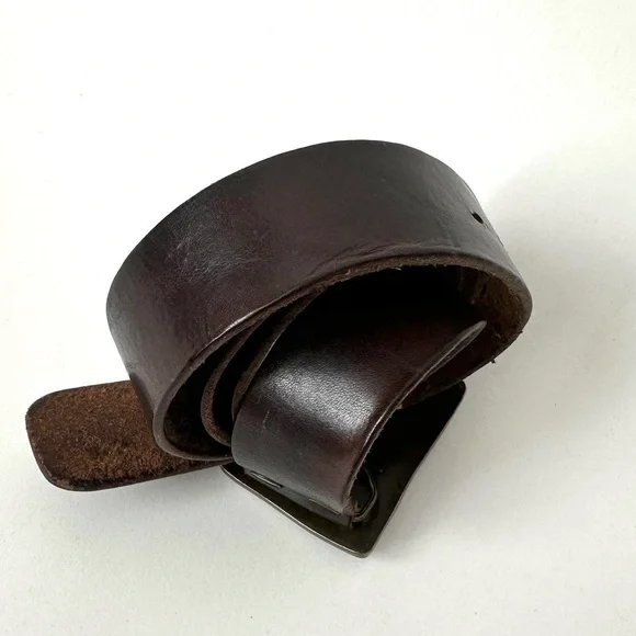 WESTERN BROWN LEATHER METAL BUCKLE BELT By Buffalo David Bitton Cowboy Size/S - Picture 6 of 8